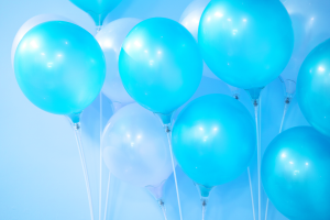 photo of blue balloons