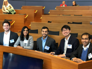 (Left to Right) Ugercan, Supriya, VInay, Larry, and Rahul await to present their analysis of the startups to the panel of VCs.