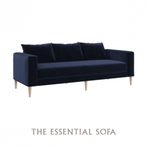 The-cushion sofa made of synthetic velvet by Sabai Design.