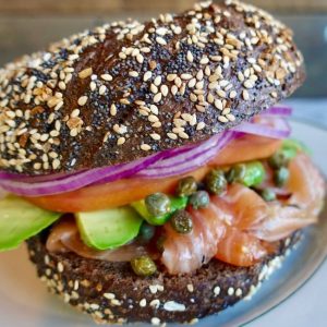 Brooklyn Bagel with delicious fresh ingredients inside