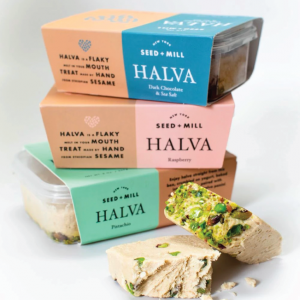 three different halva flavors by seed and mill